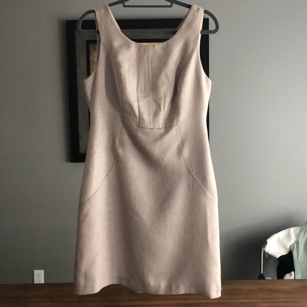 Beautiful tan cross stitch dress!